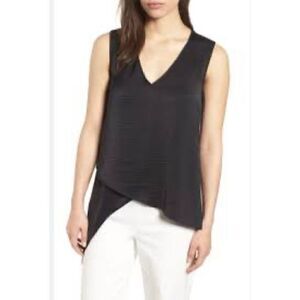 ANNE KLEIN NEW Women's V-neck Asymmetrical Blouse Shirt Top XL